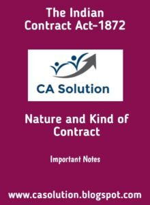 Nature and Kind of contract class notes pdf